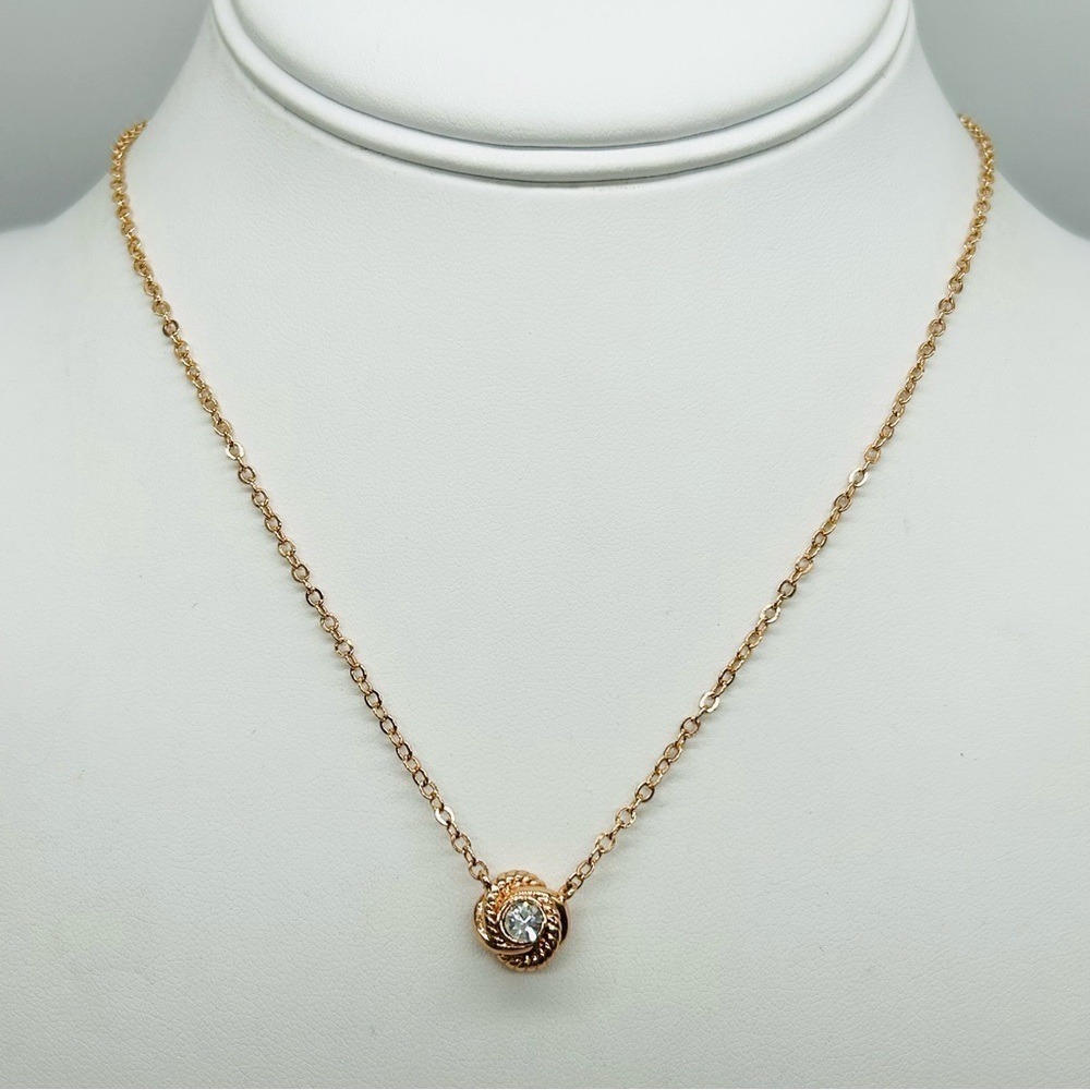 Kate Spade Infinity and Beyond Rose Gold Jeweled Pendant Necklace